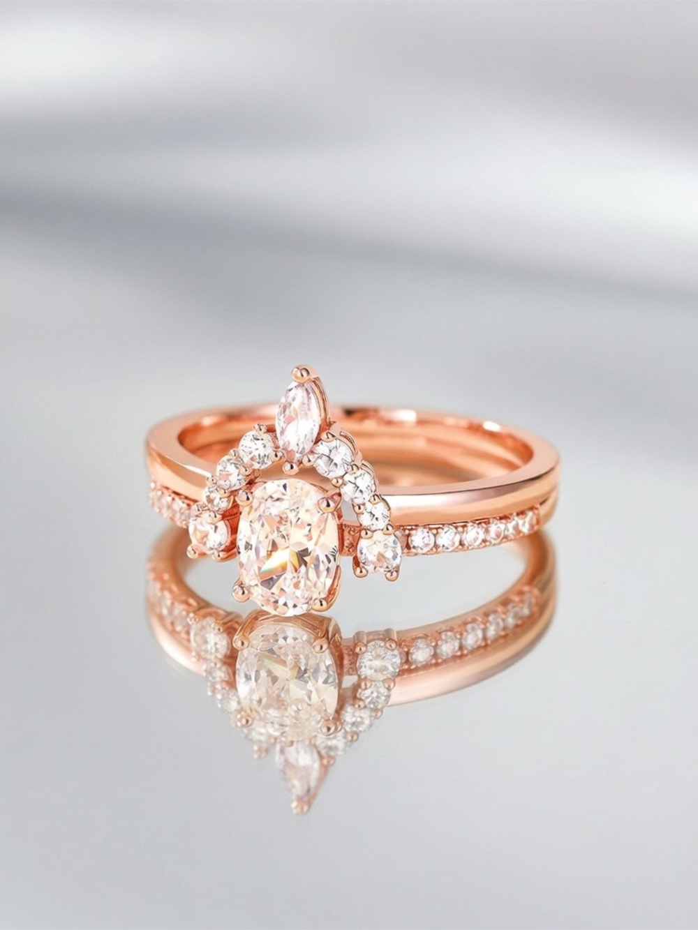 1.5 Carat ROSE GOLD STACKABLE ENGAGEMENT RING